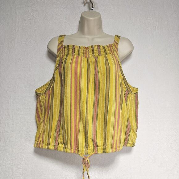 PrAna Little Palm Cami XL Leapfrog Striped Smocked Top Colorful Preppy Coastal - Picture 1 of 8